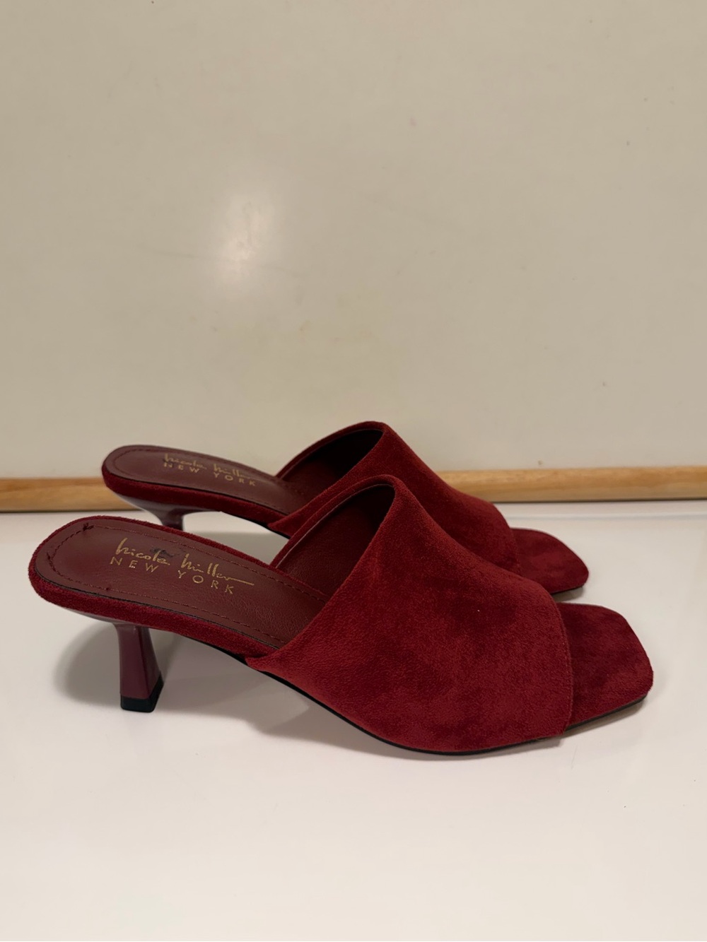 Nicole Miller Deep Red 7.5 Women's Mules